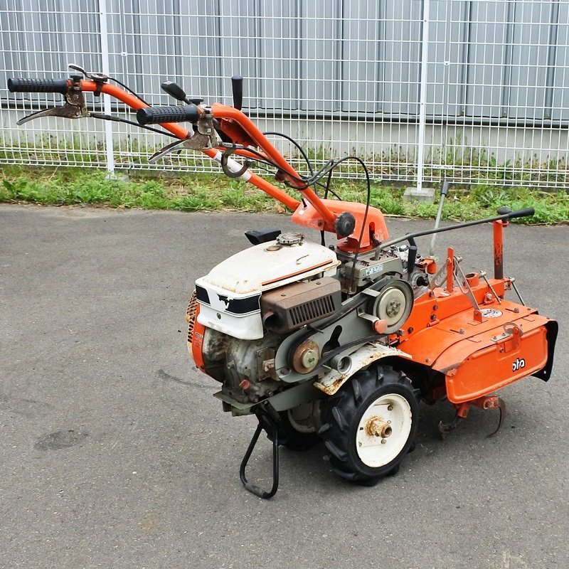 【宮城】クボタ 管理機 T1-55S ガソリン 5.7馬力 耕うん機 作業幅約450mm リコイル 土上げ 耕運 畑 家庭菜園 反転 中古 東北 倉庫保管拍卖