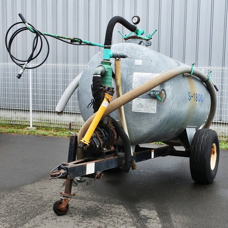 【宮城】タカキタ バキューム S-1800 タンク 容量1700 対応馬力25~60馬力 バキュームカー 牽引 糞尿 散布 吸入 排出 中古 東北拍卖