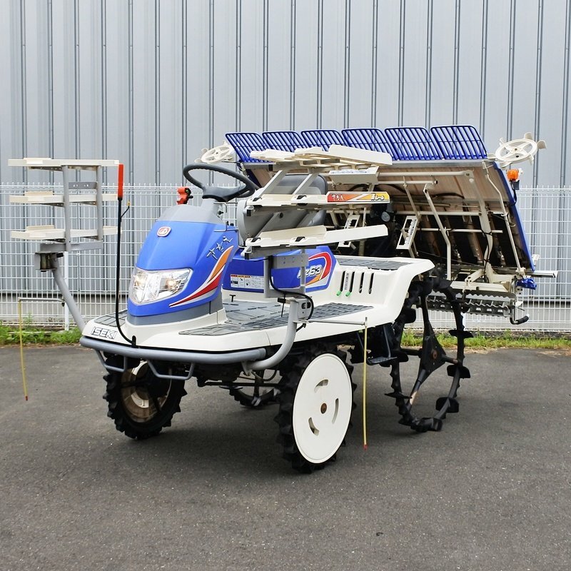 【宮城】イセキ 田植機 PZ63 6条植え 244時間 さなえ 植始め調整 Zターン 6条 電動レール 田植え 植付 シングル 中古 東北 倉庫保管拍卖