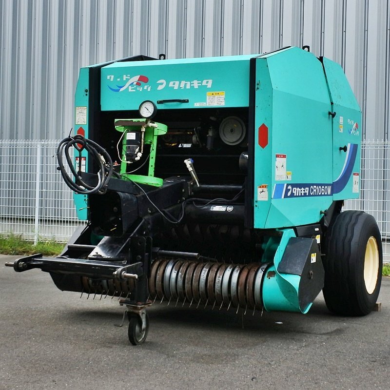 【宮城】タカキタ ロールベーラ CR1060W 適応40~65馬力 リモコン ロールベーラー トワイン 作業機 紐 集草 梱包 飼料 牧草 中古 東北拍卖