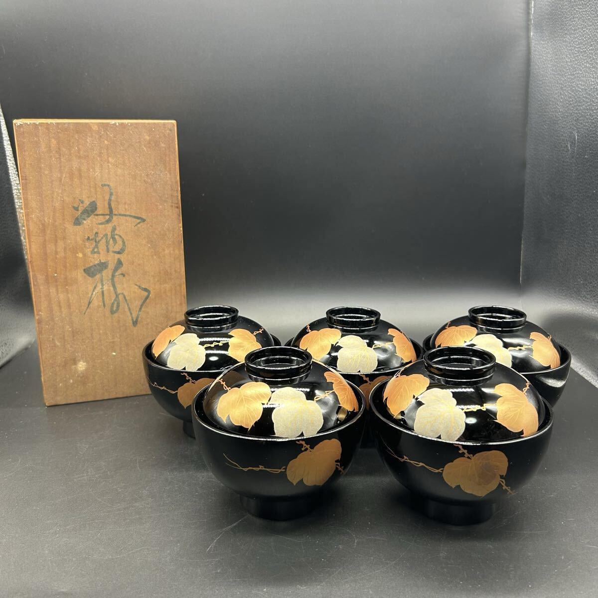 吸物椀 汁椀 お椀 蓋付 蒔絵 漆器 漆芸 和食器 エ30拍卖