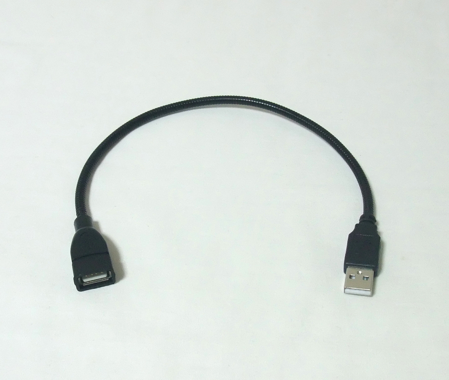 USBフレキシブル延長ケーブル34cm(黒色、データ通信可能、新品)拍卖