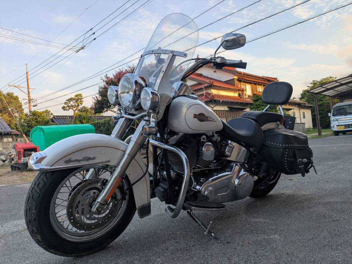 鳥取発、低走行 FLSTCヘリテイジソフテイルクラシック 1580cc ハーレー HARLEY-DAVIDSON 車検有、インジェクション車拍卖
