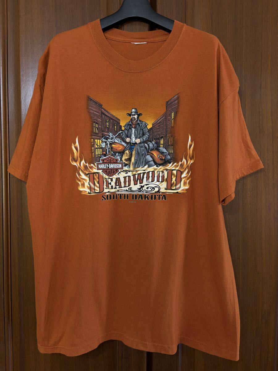 Harley-Davidson ハーレーダビットソン Deadwood SOUTH DAKOTA Tシャツ サイズXL相当拍卖