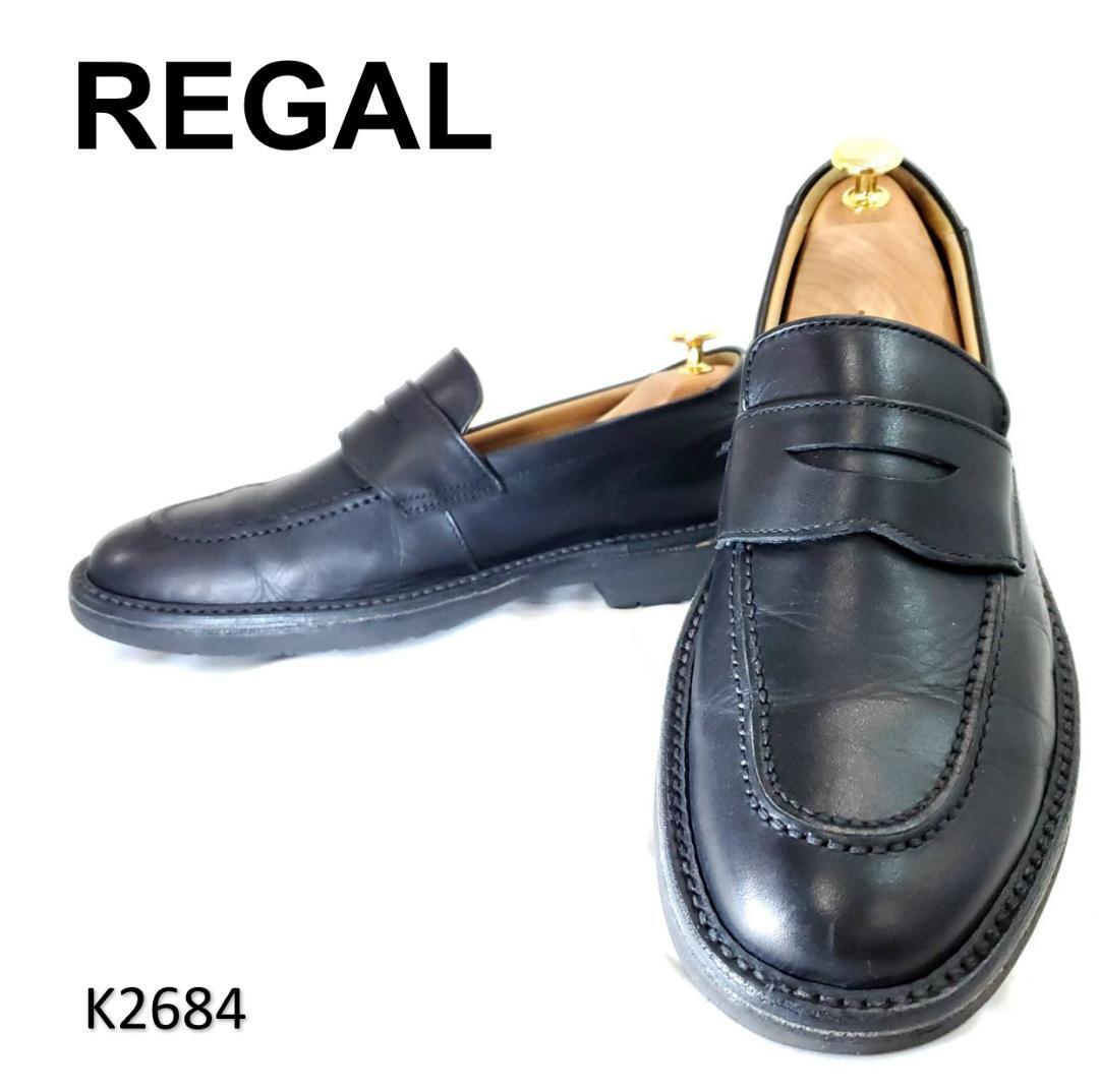 リーガル コインローファー 本革 レザー ウォーキング 24.5cm ブラック拍卖