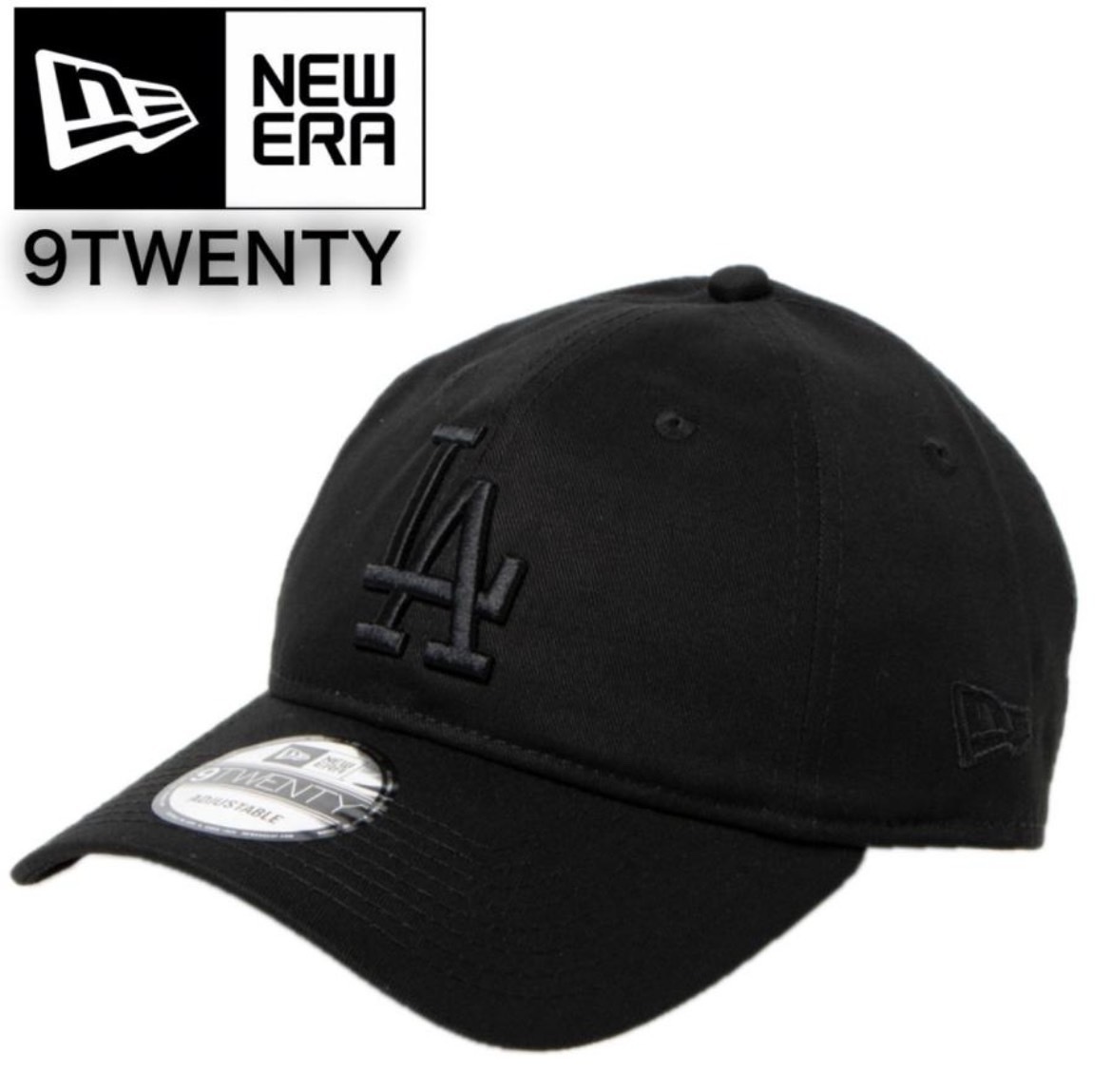ニューエラ Newera 帽子 キャップ 9TWENTY コットン ベースボールキャップ 柔らか ドジャース オールブラック NEWERA 9TWENTY 新品拍卖