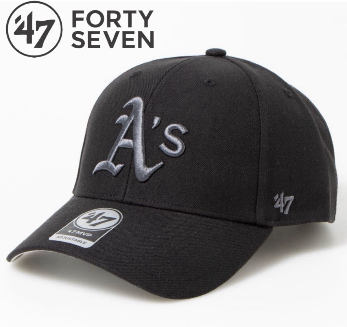 47 キャップ フォーティーセブン アスレチックス 帽子 MVP18WBV ブラック 男女兼用 ベースボールキャップ 47BRAND ATHLETICS MVP 新品拍卖