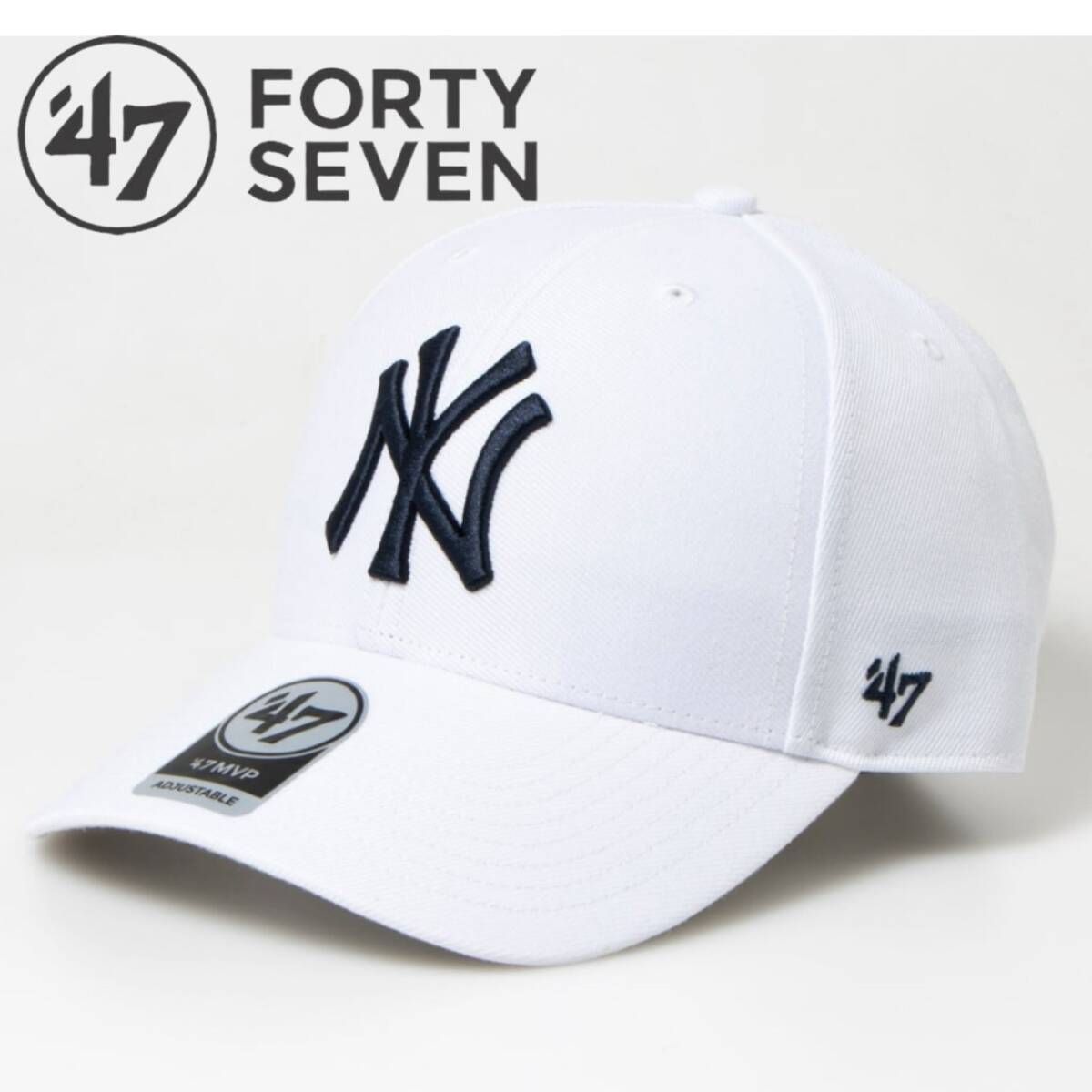 47BRAND キャップ 帽子 フォーティーセブン ブランド ヤンキース ホワイト×ブラック MLB オールシーズン ユニセックス 47BRAND MVP 新品拍卖