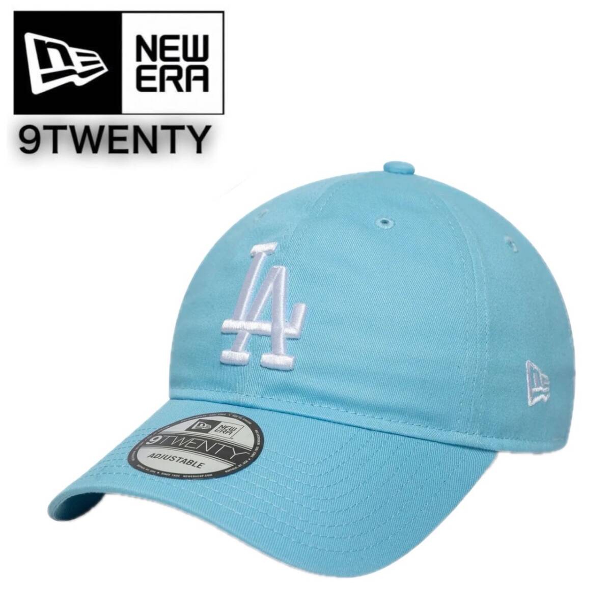 ニューエラ キャップ 9TWENTY ドジャース LA パステルブルー 柔らか 男女兼用 クロスストラップ 調節可 帽子 NEWERA 9TWENTY 新品拍卖