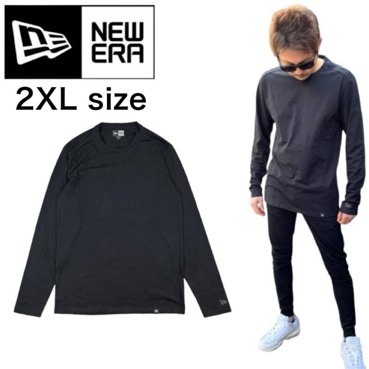 ニューエラ 長袖Tシャツ NEA102 ブラック 2XLサイズ メンズ レディース クルーネック 男女兼用 NEWERA HERITAGE BLEND LONG SLEEVE 新品拍卖