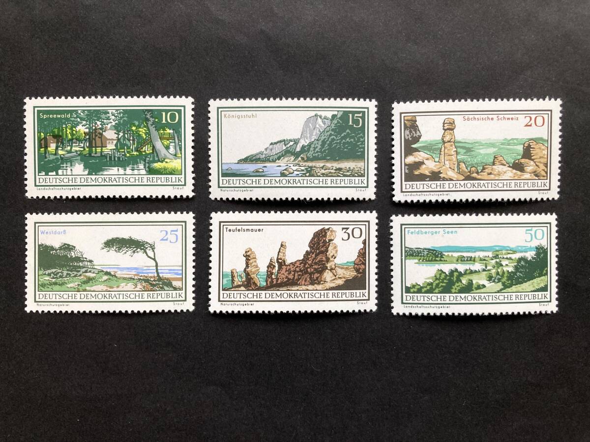 外国切手: 東ドイツ切手 「景観保護地域」(シュプレーヴァルト ほか)6種完 未使用拍卖