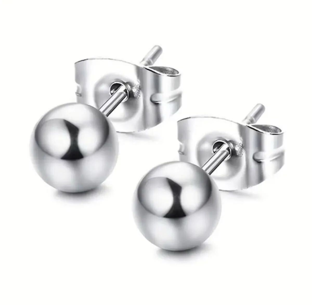ステンレス製 ピアス カラー:シルバー 約8mm玉拍卖