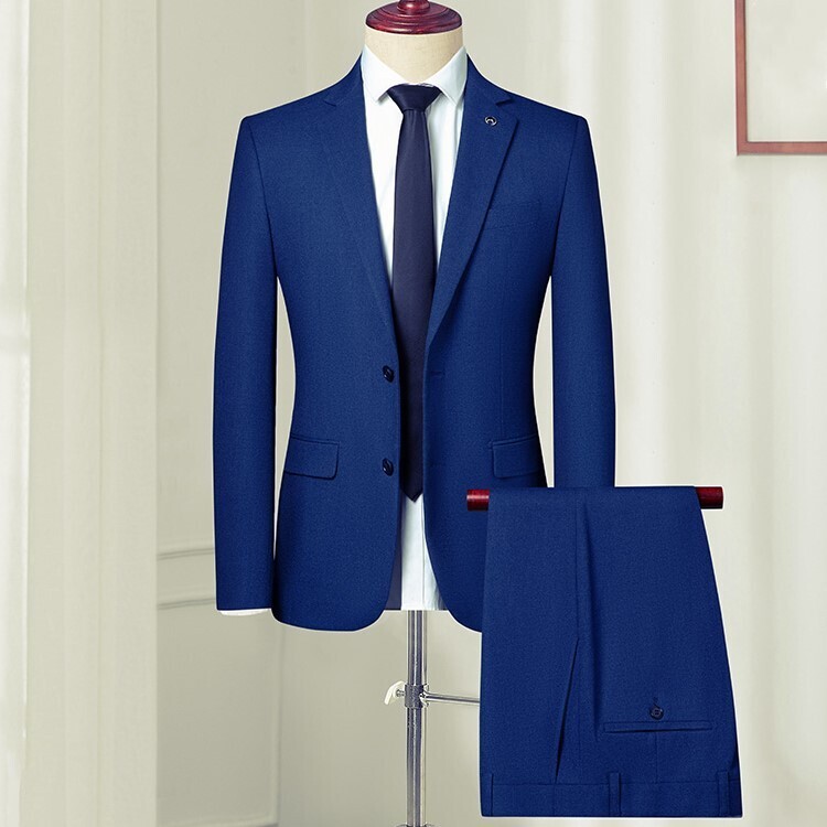 H1143-XL ブルー 高品質 新品 メンズスーツ セットアップスーツ フォーマル ジャケット ズボン 春秋 ビジネス シングルスーツ 薄手拍卖
