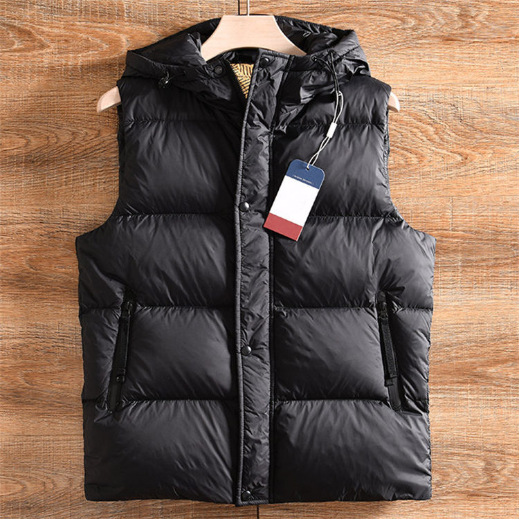 Y6319-M ブラック 新品 ダウンベスト ダックダウン90% 防寒 撥水 軽量 保温性 高品質 メンズ ベスト ジャケット トップス アウター拍卖