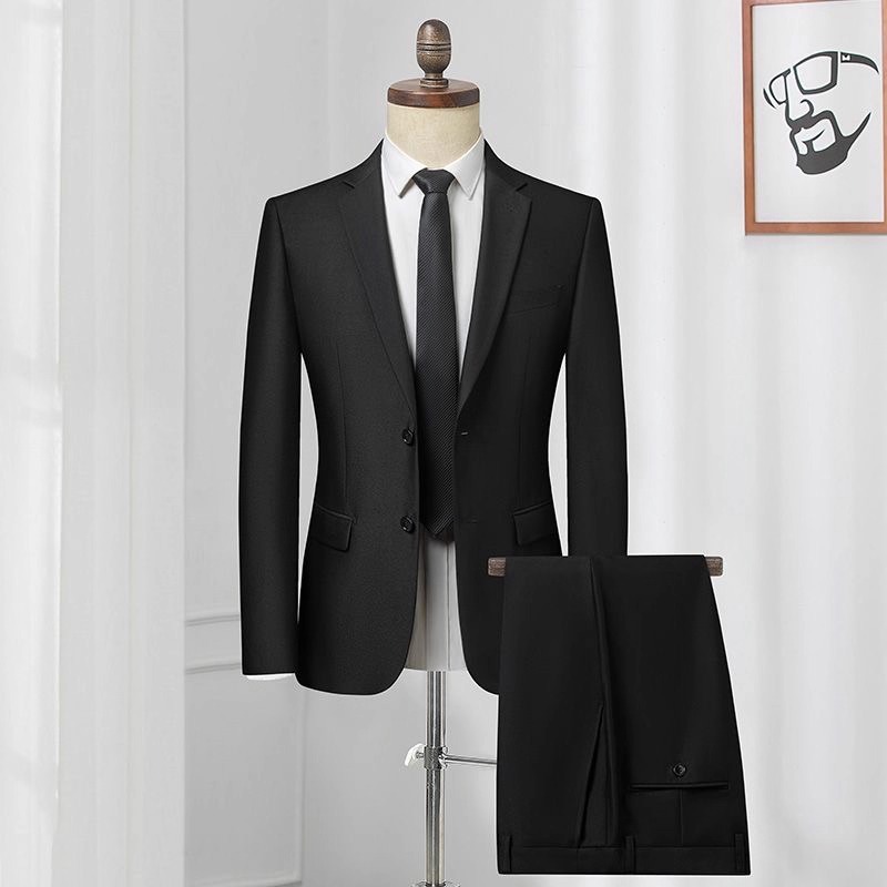 Y6309-2XL ブラック 新品 セットアップスーツ ストレッチスーツ スリム ワンタック メンズ 洗える 防シワ性に優れた生地 ボタン ビジネス拍卖