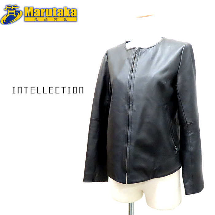 送料無料 インテレクション ライダースジャケット 黒 42 INTELLECTION 逸品質屋 尼崎市拍卖