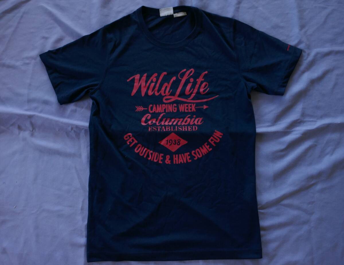 Columbia コロンビア◆半袖 プリントTシャツ◆USED品◆ネイビー M拍卖