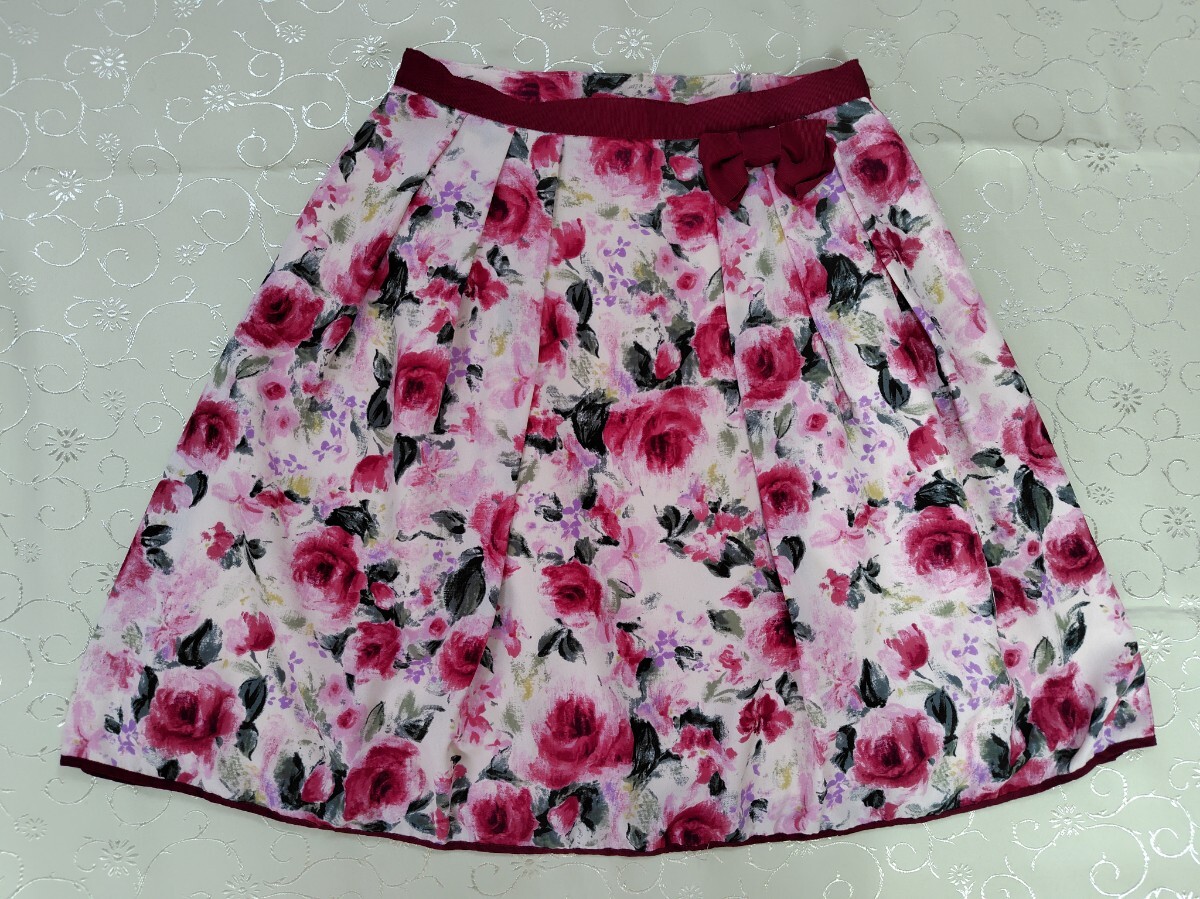 レッセパッセ アンティークローズプリント スカート エンジ拍卖