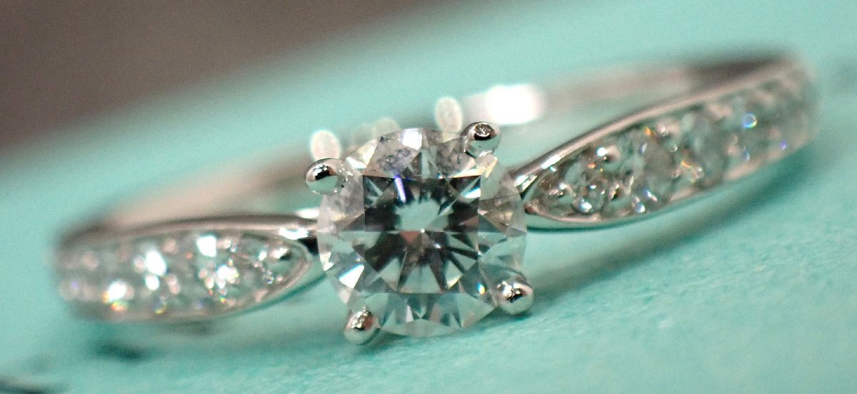 ケース付!定価45万↑ 磨き済 超美品 ティファニー 0.29ct ハーモニー Pt950プラチナ リング ハーフダイヤ 7号 7.5号 2.7g エタニティ 2612拍卖