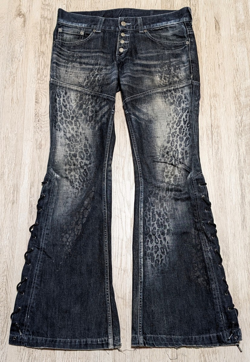 Rare 00s / TORNADO MART / side lace up / flare denim pants / トルネード マート/ フレア デニム パンツ / 希少 Lサイズ拍卖