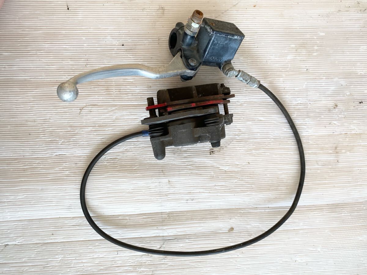 バンバン200 PLOT製メッシュホース フロントブレーキキャリパー マスター スズキ NH41/42 純正 検(ジェベル DF125 SX GN DR RMZ GS250 400)拍卖