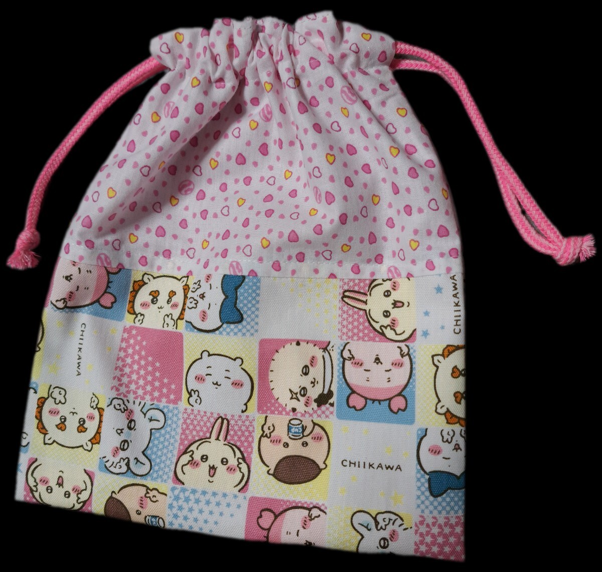 コップ袋 巾着 裏布あり ちいかわ  ハンドメイド拍卖