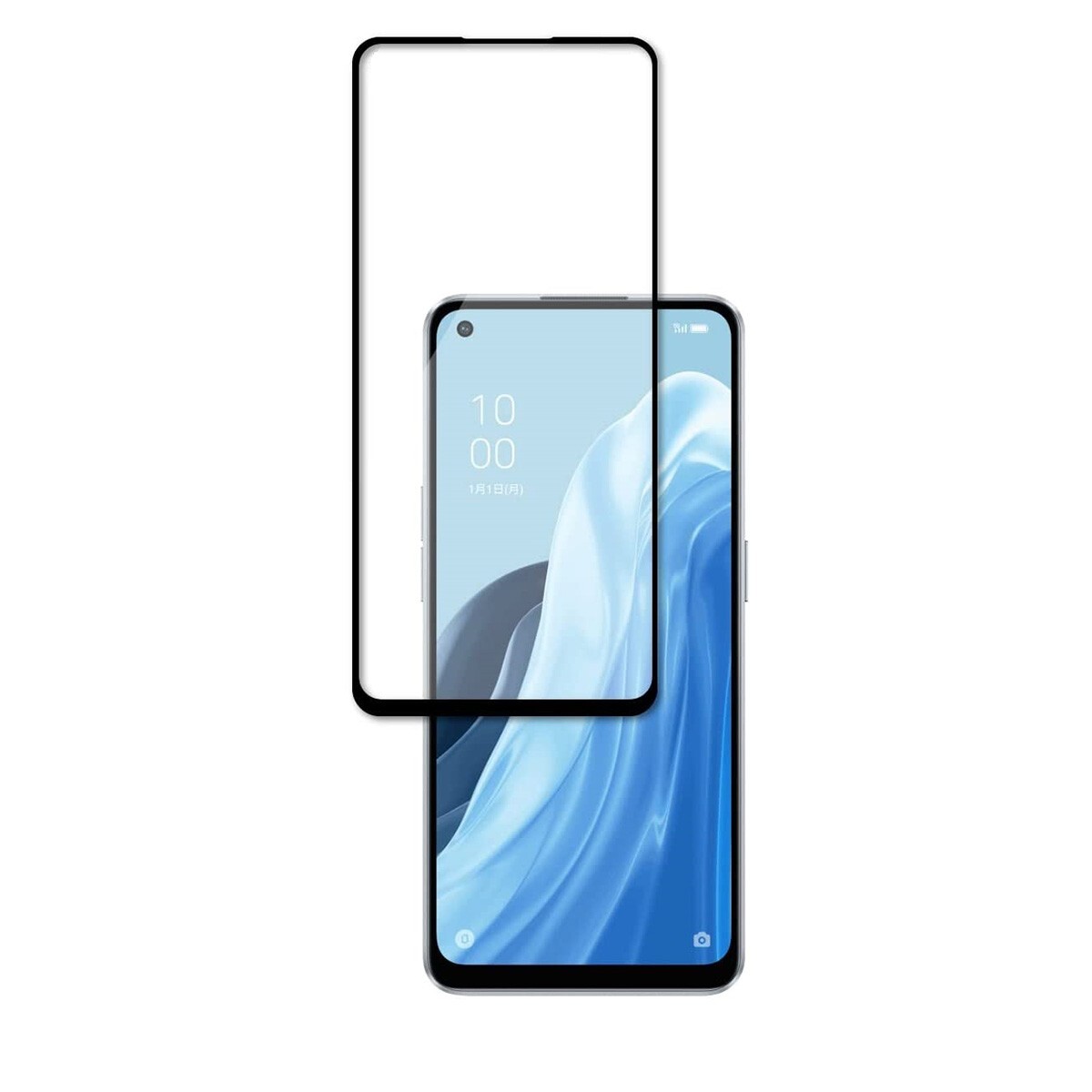 OPPO Reno9 A Reno7 A OPG04 6.4インチ 9H 0.26mm 枠黒色 強化ガラス 液晶保護フィルム 2.5D L143拍卖