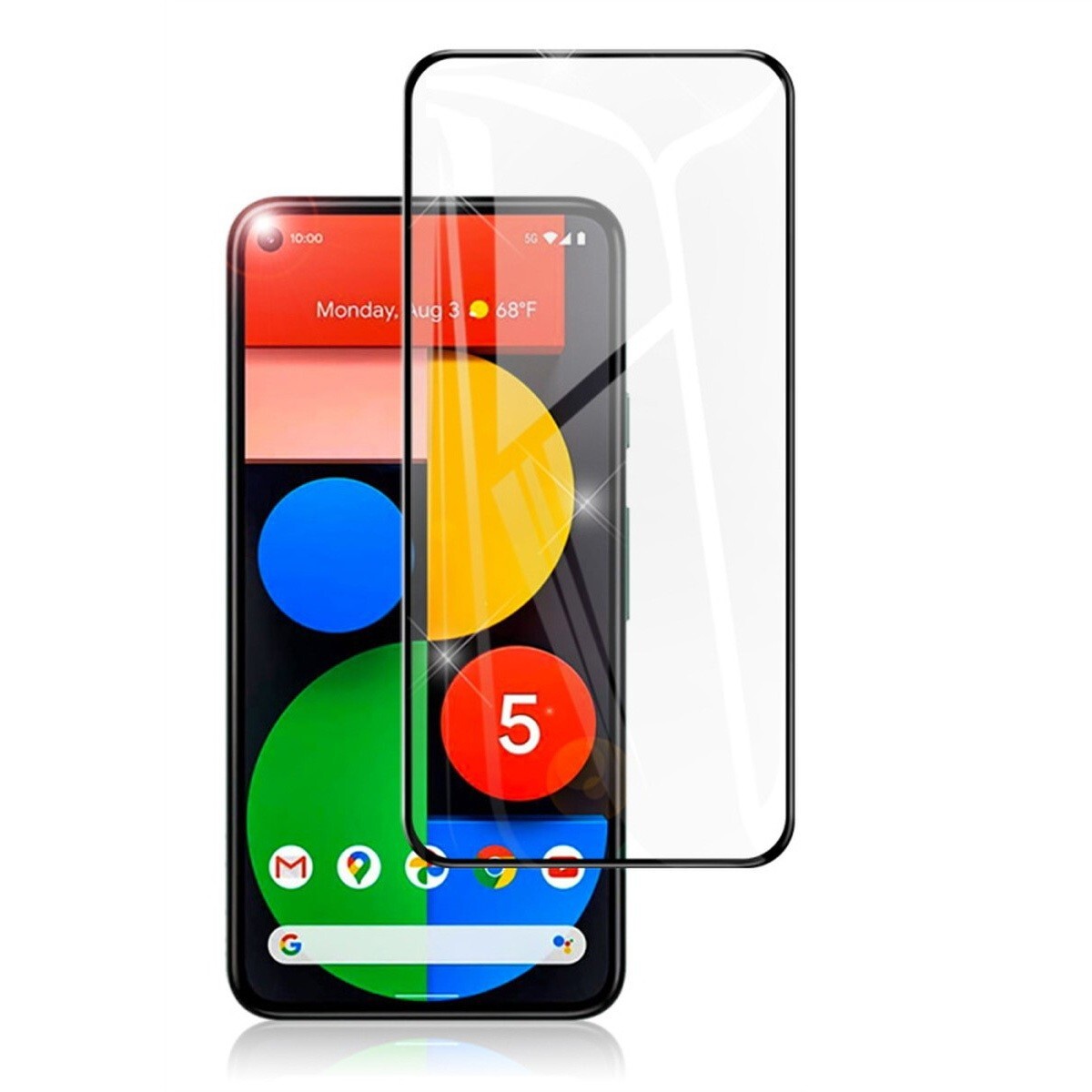 Google Pixel 5 5G 6インチ 2020年 9H 0.26mm 枠黒色 強化ガラス 液晶保護フィルム 2.5D K692拍卖