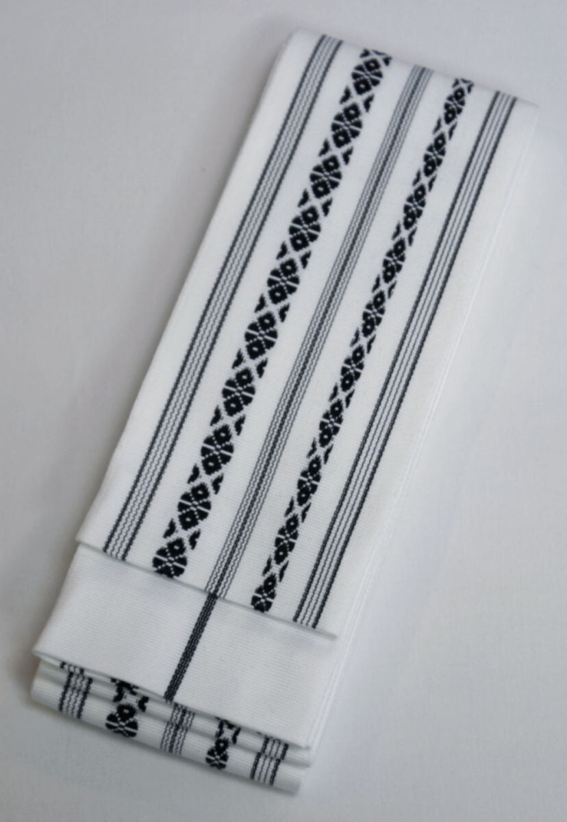 角帯 献上柄 白に黒柄 綿角帯 浴衣帯 袴下帯 お祭り用品 阿波踊り用品 日本製拍卖