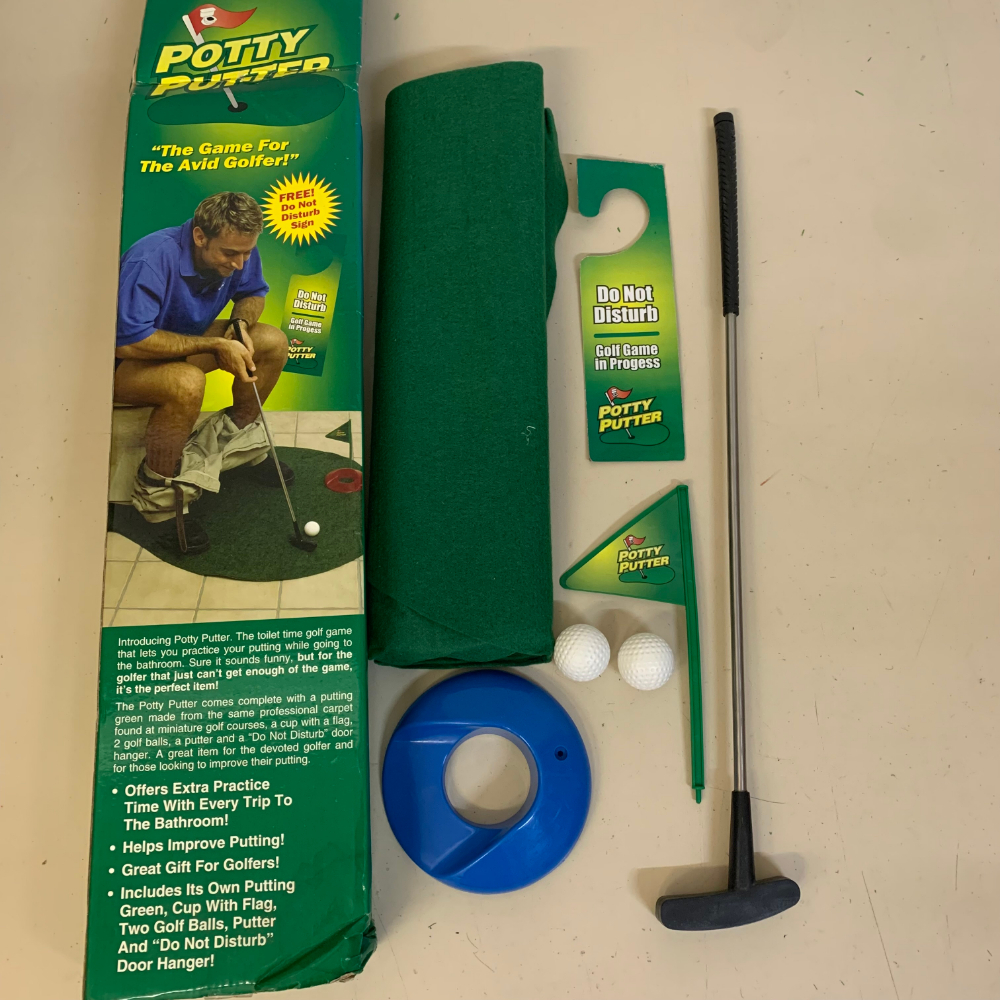熱心なゴルファー トイレで楽しむ ゴルフパター 練習セット POTTY PUTTER The Game For The Avid Golfer【303拍卖