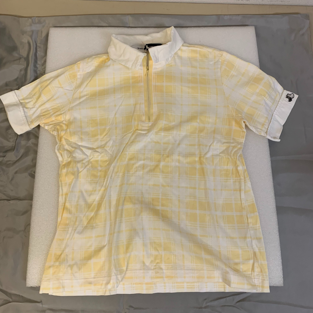 ブラック & ホワイト 半袖シャツ ハーフジッププルオーバー レディース ゴルフウェア【756拍卖