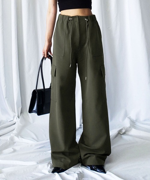 「me+em select」 カーゴパンツ LARGE カーキ レディース拍卖
