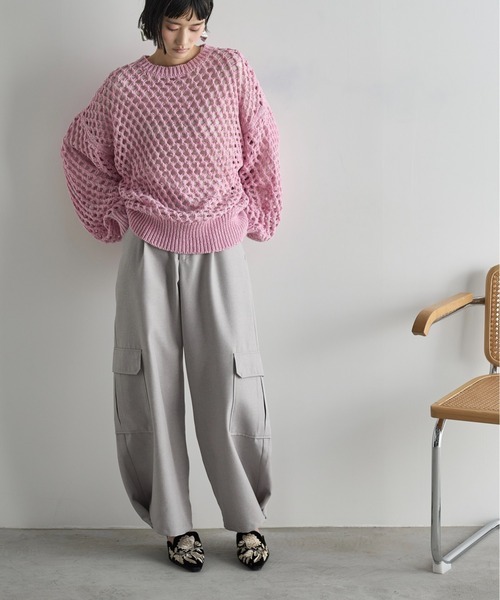 「THE YOn」 カーゴパンツ S ライトグレー レディース拍卖
