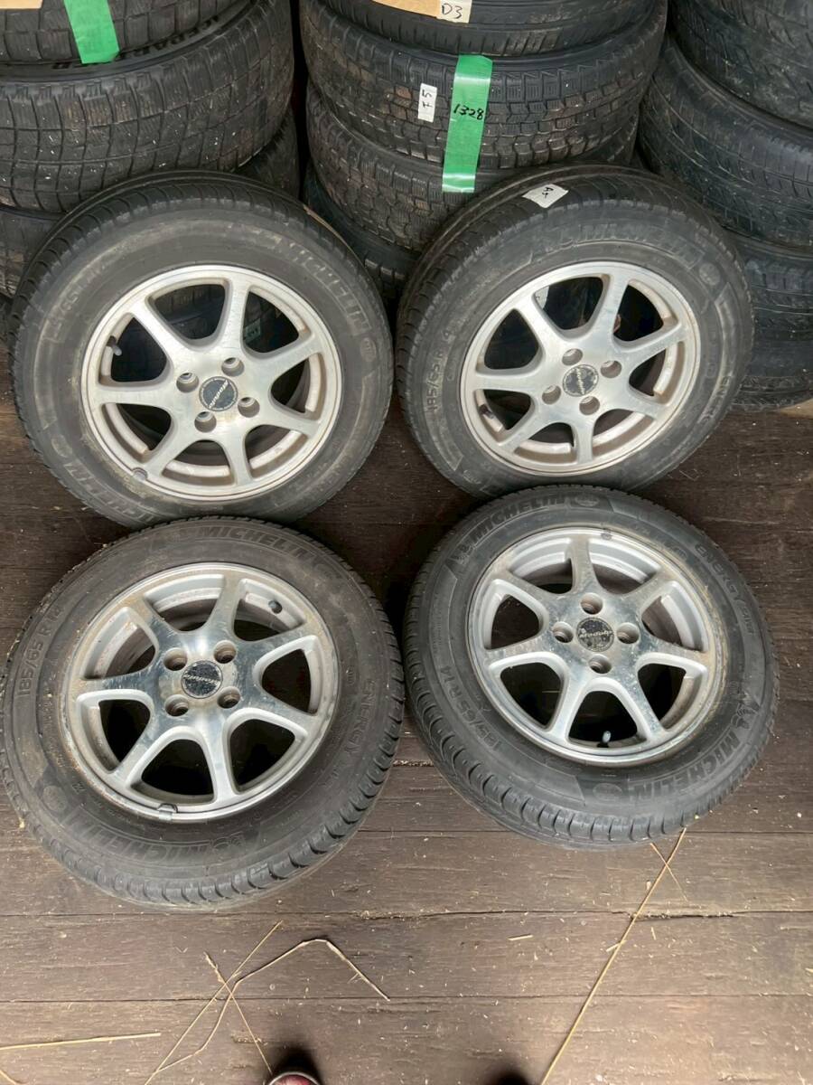 Y1351 185/65R14 86H ミシュラン MICHELIN 2013年 PCD100 4H 5.5J +45 4本セット 拍卖