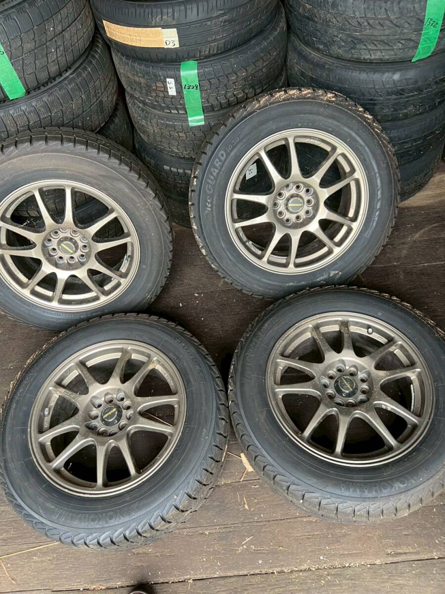 Y1354 215/60R16 95Q ヨコハマ YOKOHAMA 2016年 PCD100 5H 7J +38 4本セット 拍卖