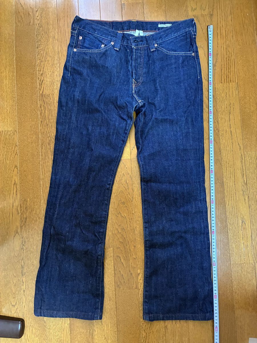 Levi's!PREMIUM リーバイス プレミアム インディゴデニム・サイズ33 綿100% 牛革パッチ拍卖