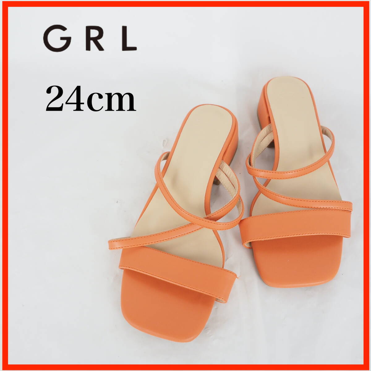 OK5083*GRL*グレイル*レディースサンダル*24cm*オレンジ拍卖