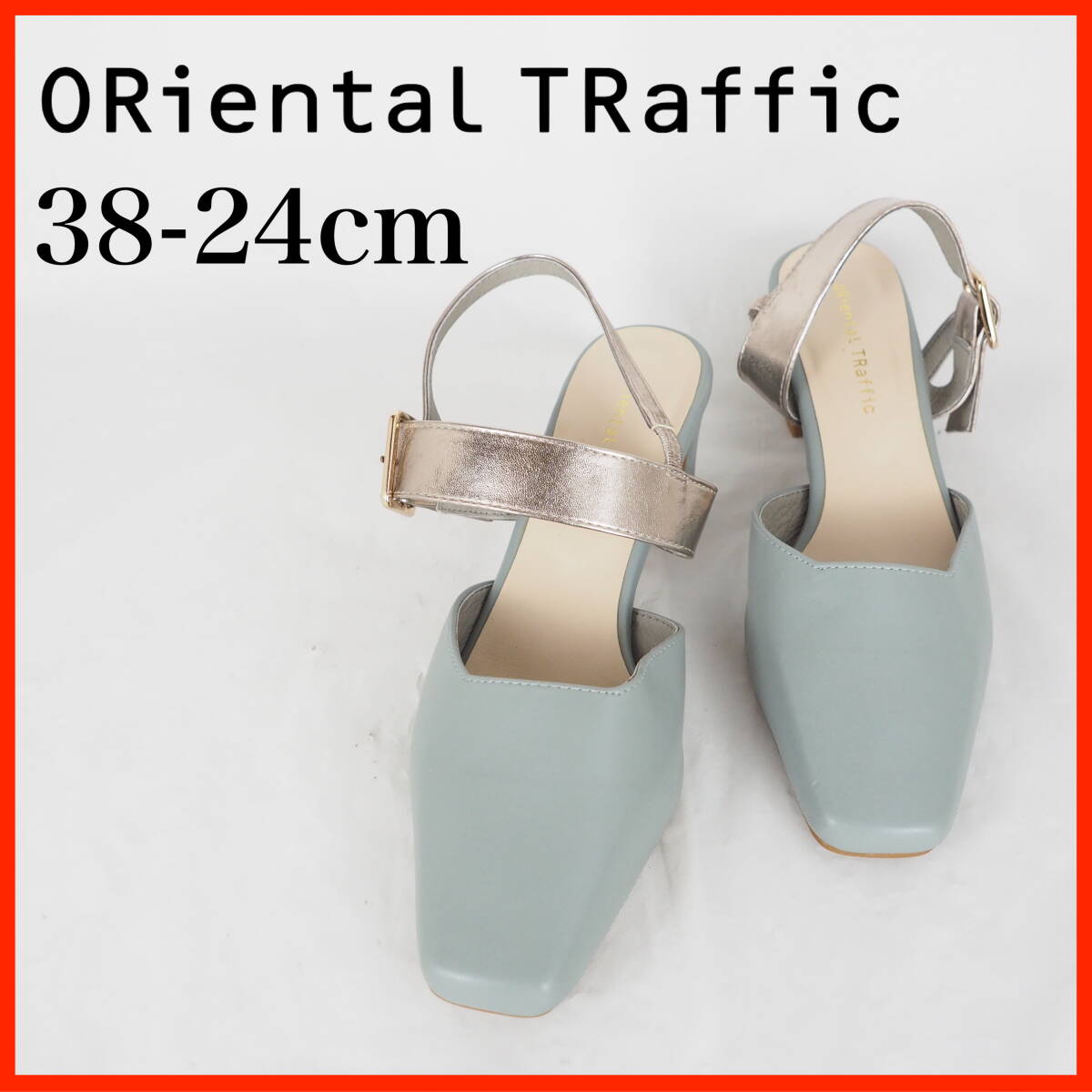 OK5084*訳あり未使用*ORiental TRaffic*オリエンタルトラフィック*レディースサンダル*38-24cm*ブルー系拍卖