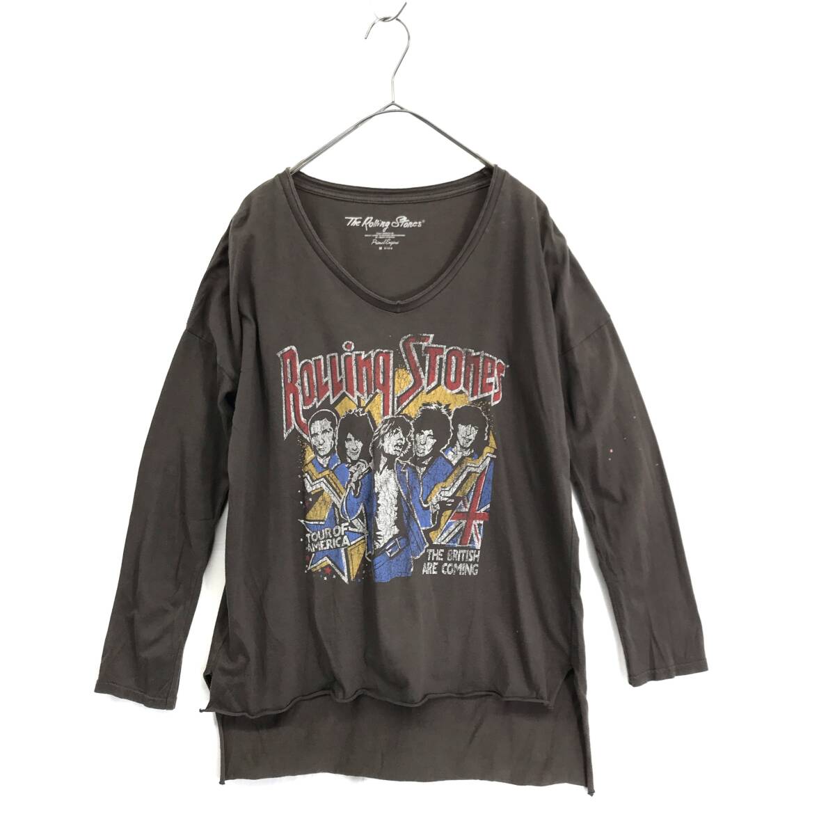 JZ0618★The Rolling Stones TOUR OF AMERICA 長袖Tシャツ★M★グレー系 ロンT バンドT vintage拍卖