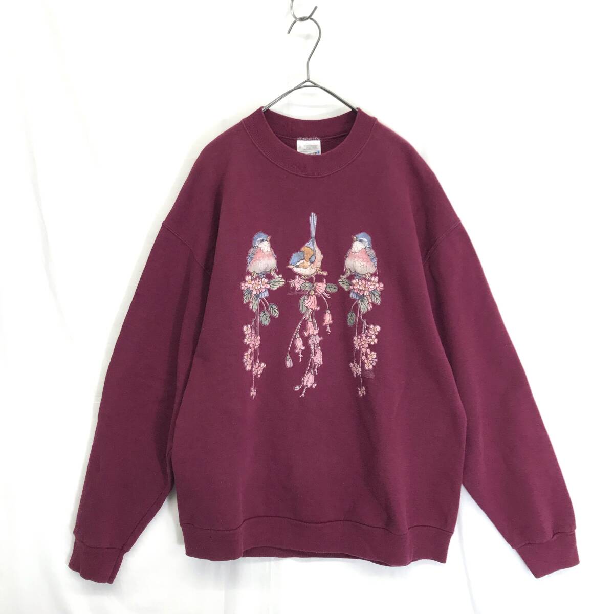 JZ0643★SCREEN STARS : アイルランド製 スウェットシャツ★L★バーガンディ トレーナー 古着拍卖