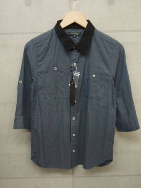 KZ446★新品Ciaopanic 7分袖シャツ★M★ネイビー チャオパニック拍卖