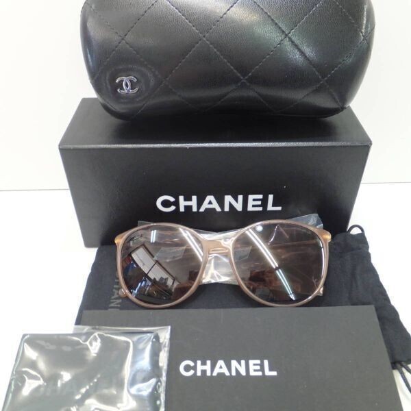 KZ403★CHANEL 5278 c. 1623/KO サングラス★55□17 140★ブラウン シャネル イタリア製拍卖