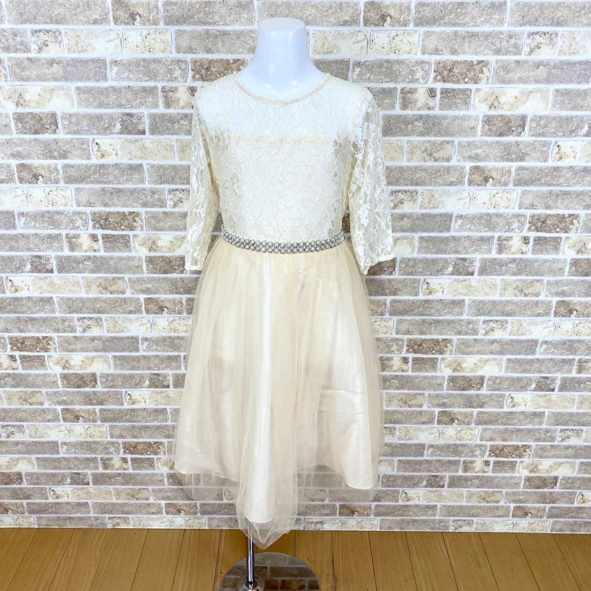 子供ドレス Catherine Cottege ワンピース 140 ベージュクリーム系 カラードレス 発表会 イベント 中古13026拍卖