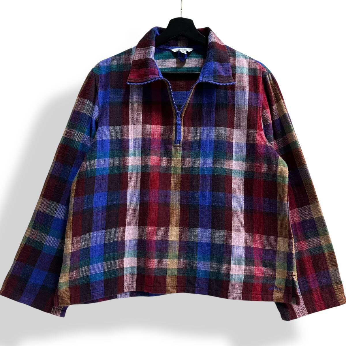 貴重 お洒落【L.L.Bean Signature】エルエルビーンシグネチャー チェックパターン ハーフジップネルシャツ アウトドア ユニセックス拍卖