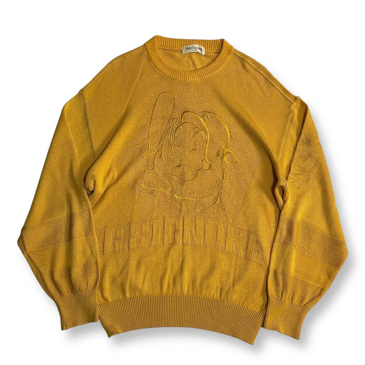 【GranSignore】80s 90s VINTAGE グランシニョーレ キャラクター 3Dデザイン ビンテージクルーネックニット レトロ古着 昭和レトロ拍卖
