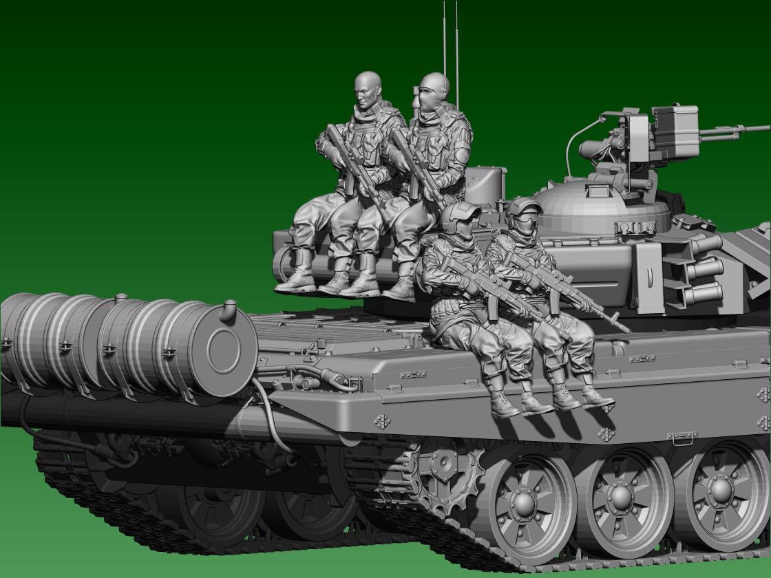 1/144レジンキット 剛性レジン 未塗装 ロシア軍 兵士フィギュア4体 座り姿 (戦車別売)ワールドタンクミュージアム【同梱可能】0720拍卖