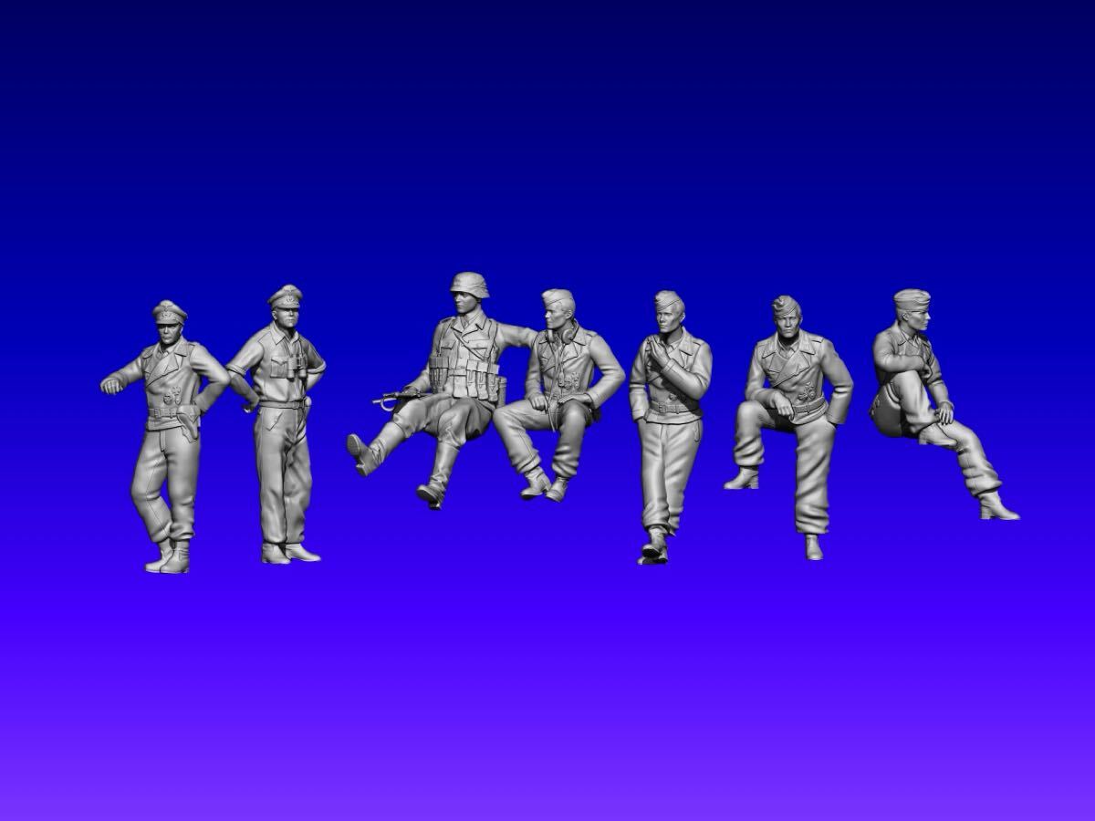 1/35 レジンキット 未塗装 WWⅡ ドイツ軍 戦車兵士vol.4フィギュア7体 250814拍卖