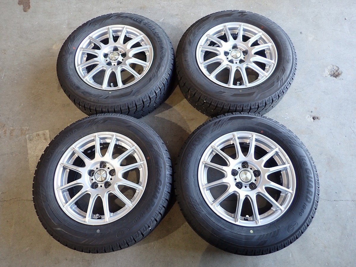 YS19790【送料無料195/65R15】カローラスポーツ 50プリウスなどに 2022年製 中古スタッドレス ●15×6.5J 100/5H ET40●拍卖