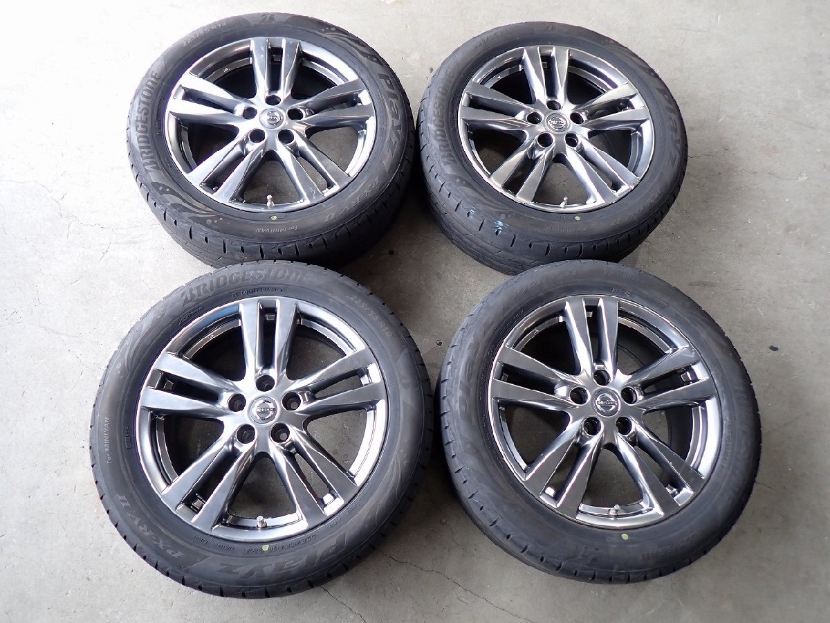 YS19849【送料無料225/55R18】ニッサン純正 E52エルグランド純正 BS 中古夏タイヤアルミセット ●18×7.5J 114.3/5H ET55●拍卖