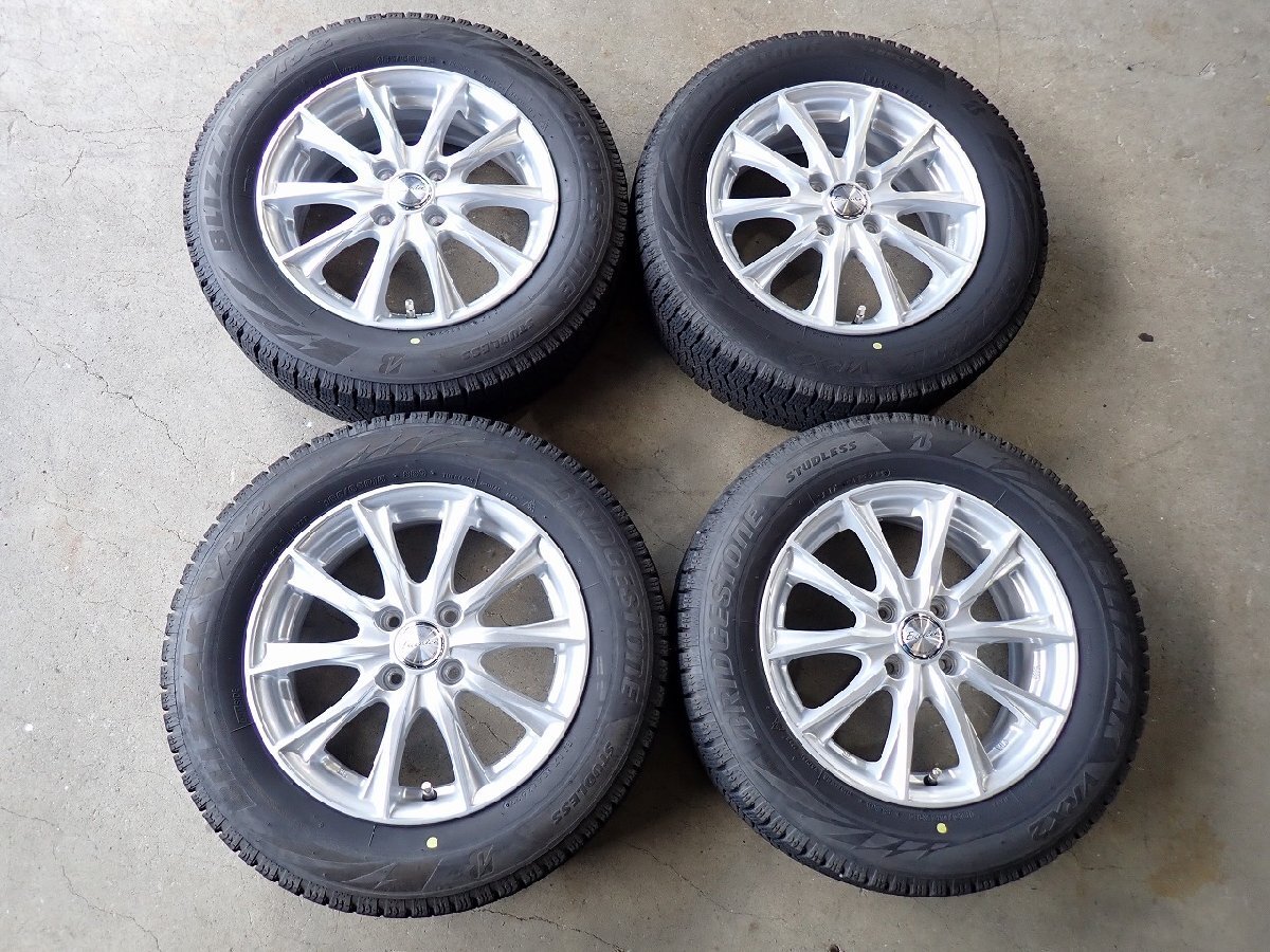 YS19913【送料無料185/65R15】ノート ティーダ GB4型フリードなどに 2022年製 中古スタッドレス ▼15×5.5J 100/4H ET43▼拍卖